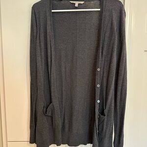 Long Gray Cardigan Sweater